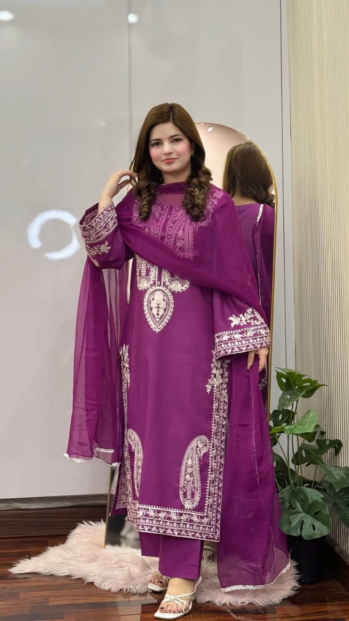 PURPLE SAPPHIRE EMBROIDERED