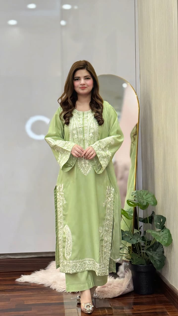 PISTA SAPPHIRE EMBROIDERED 3PC