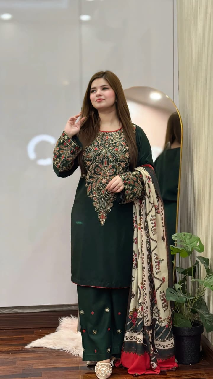 Dinar – Premium Embroidery 3 Piece Linen Set