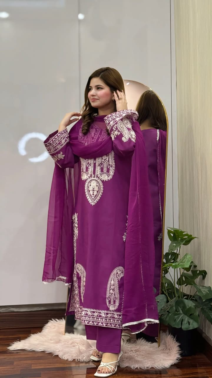 PURPLE SAPPHIRE EMBROIDERED